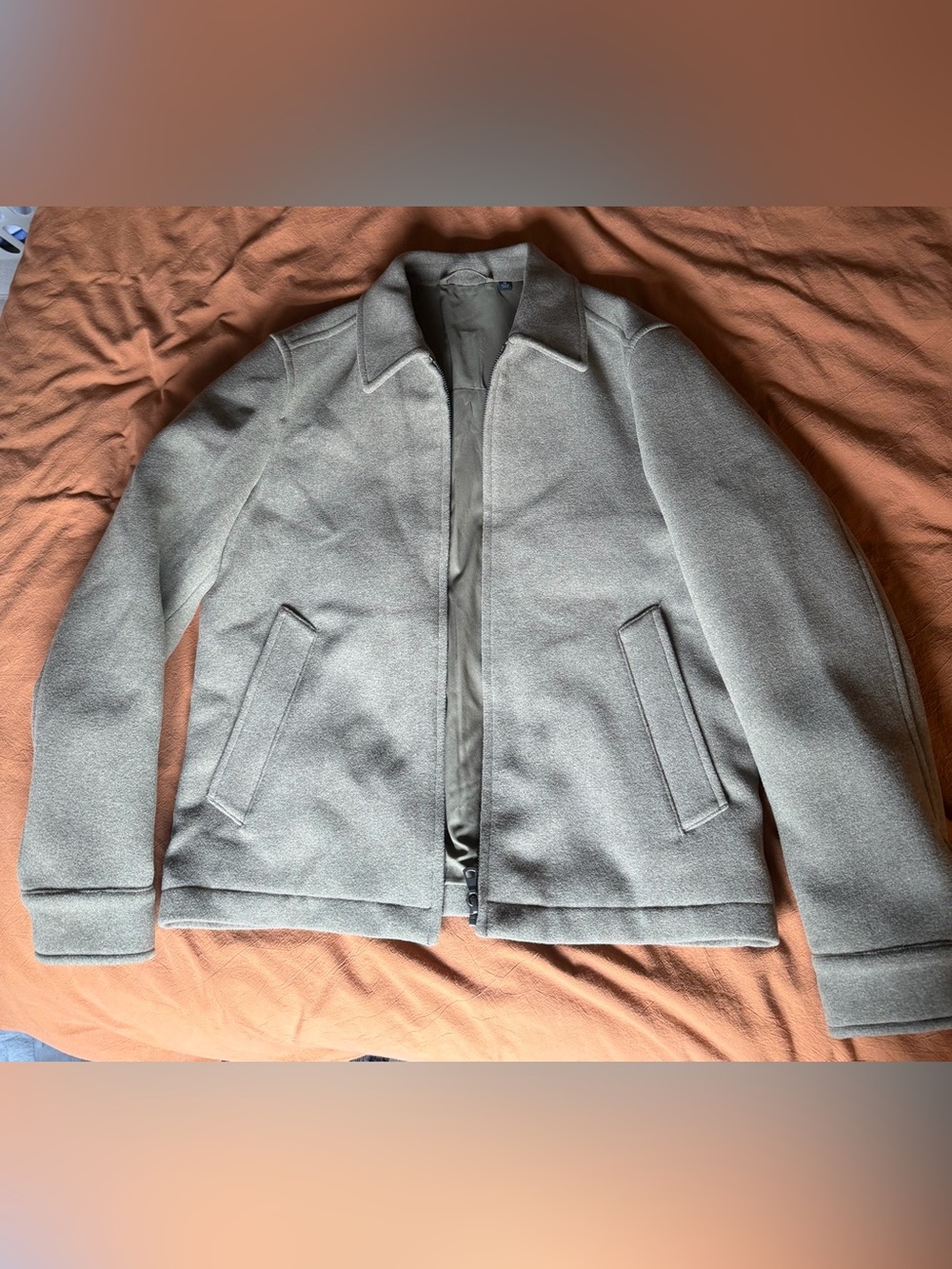 Uniqlo Men's Zip-Up Sweater Jacket - Taupe